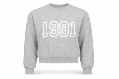 BSL Women's Grey 90s Pullover Sweatshirt, Size S