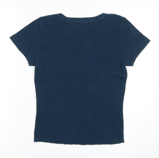 BDG Women's Blue Henley Knit T-Shirt Size M