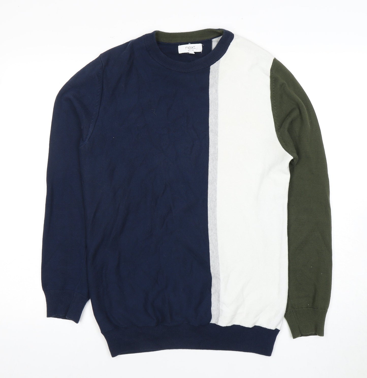 Next Men's Multicoloured Geometric Crew Neck Pullover M