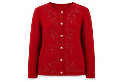 Bonmarché Red Women's Small Cardigan with Embroidery