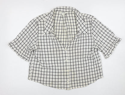 Womens UK Size M Monki White Basic Button-Up