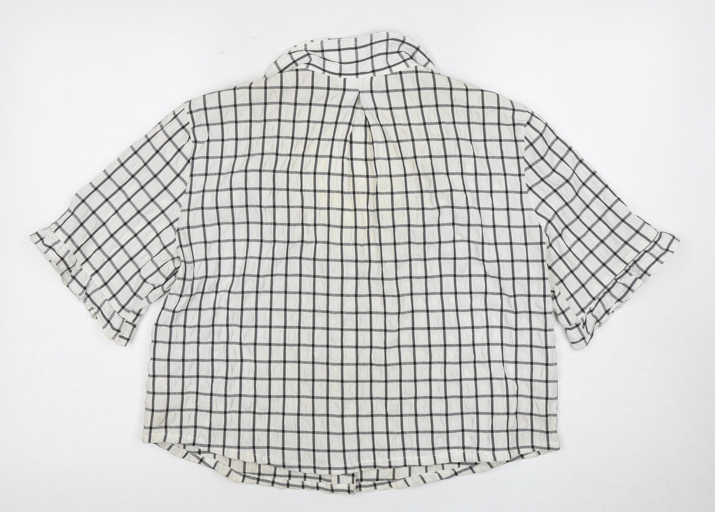 Womens UK Size M Monki White Basic Button-Up