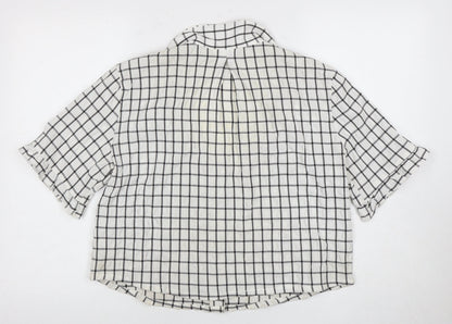 Womens UK Size M Monki White Basic Button-Up