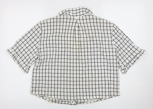 Womens UK Size M Monki White Basic Button-Up