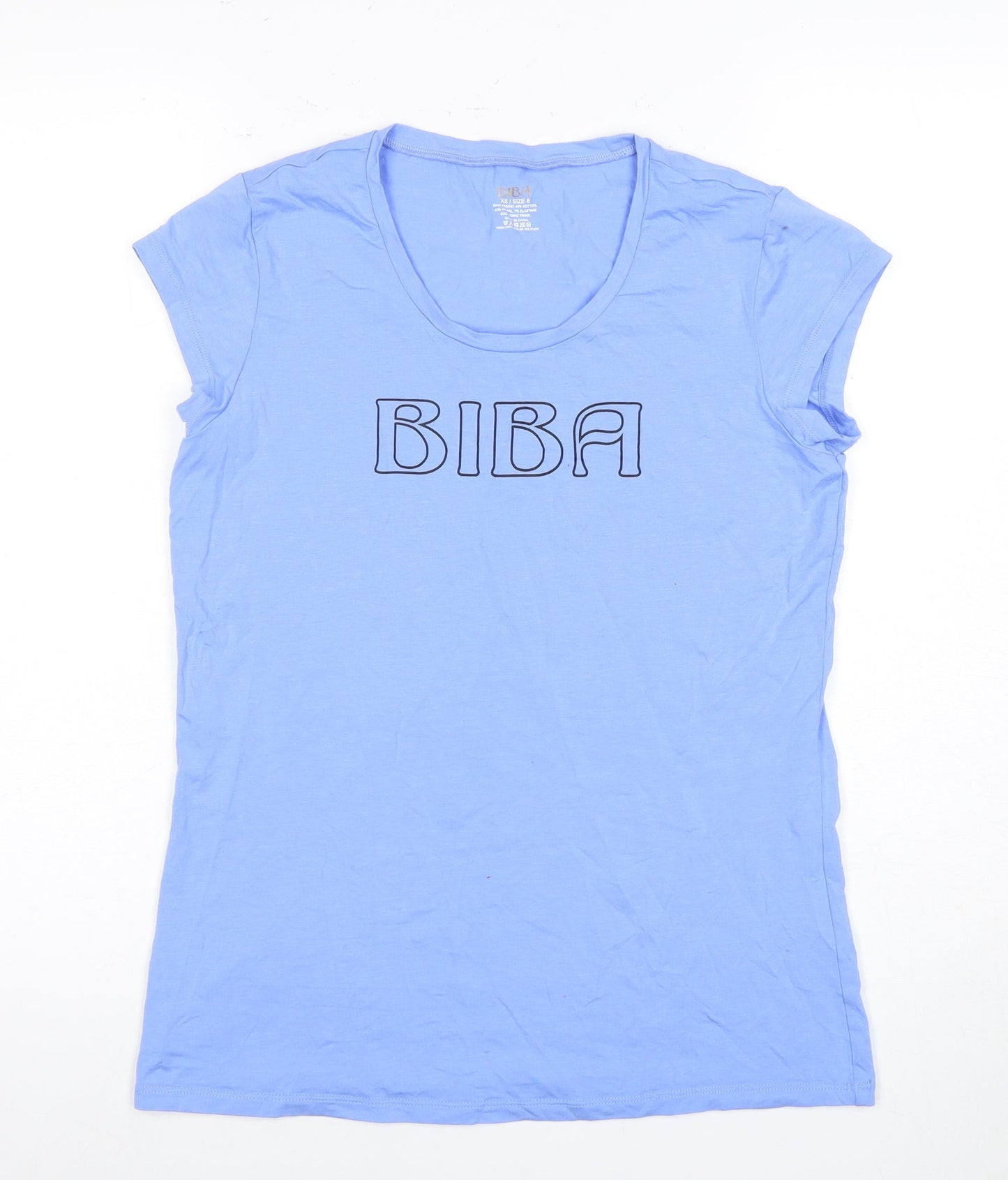 Womens UK Size 8 BIBA Blue Basic T-Shirt