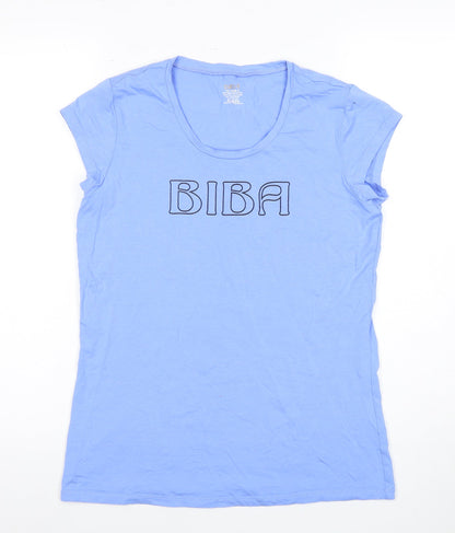 Womens UK Size 8 BIBA Blue Basic T-Shirt