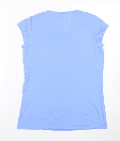 Womens UK Size 8 BIBA Blue Basic T-Shirt