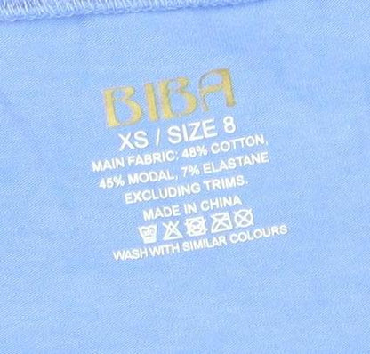 Womens UK Size 8 BIBA Blue Basic T-Shirt