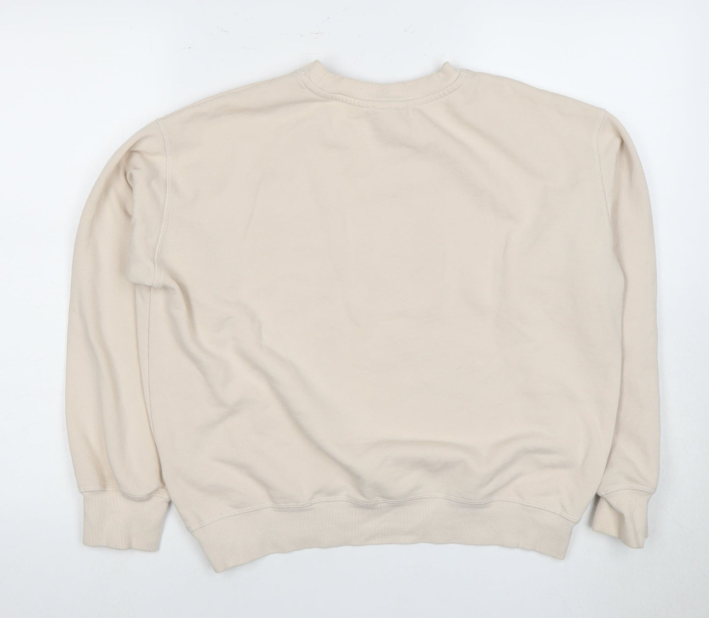 H&M Beige Unisex 'Tennis Club' Pullover Sweatshirt M