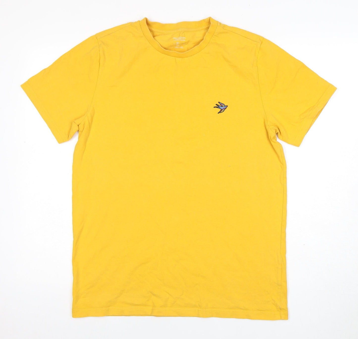 Urban Outfitters Men's Yellow Cotton Crew Neck T-Shirt M