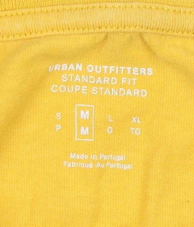 Urban Outfitters Men's Yellow Cotton Crew Neck T-Shirt M