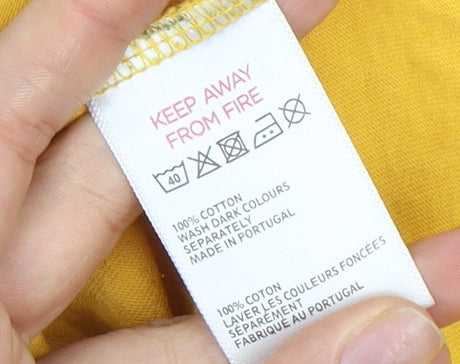 Urban Outfitters Men's Yellow Cotton Crew Neck T-Shirt M