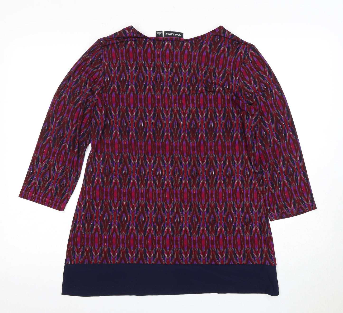 Nina Leonard Women's Geometric Blouse L