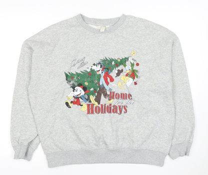 Unisex Adults UK Size M H&M Grey Pullover Sweatshirt