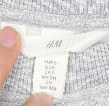 Unisex Adults UK Size M H&M Grey Pullover Sweatshirt
