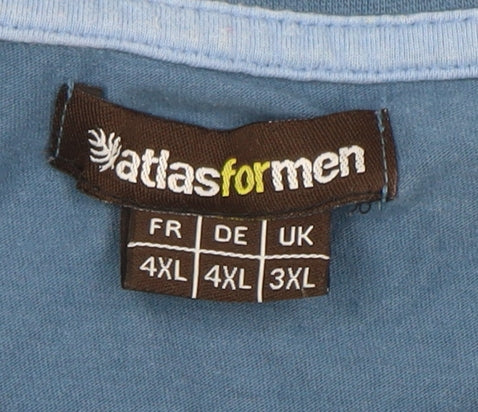 Mens UK Size 3XL Atlas for Men Blue  T-Shirt