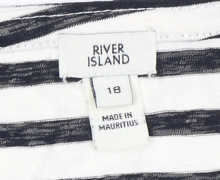Womens UK Size 18 River Island Multicoloured Basic T-Shirt