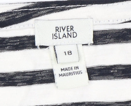 Womens UK Size 18 River Island Multicoloured Basic T-Shirt