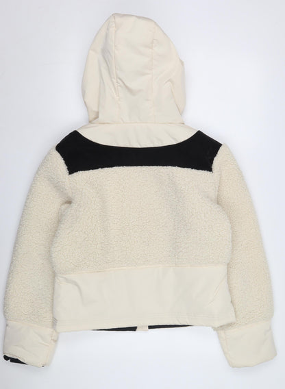 Michelle Keegan Women's Ivory Full Zip Hoodie, Size 10