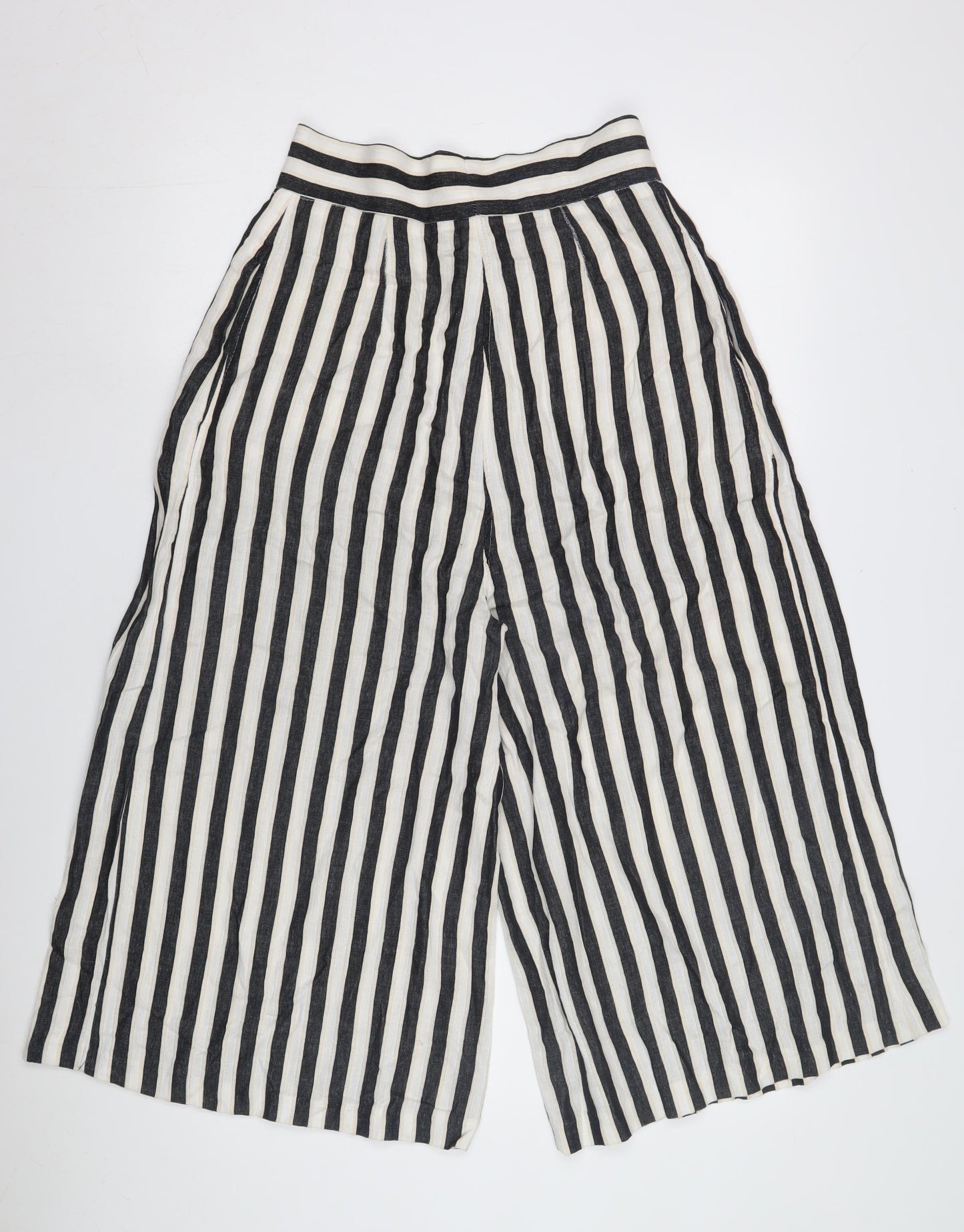 Womens UK Size 8 H&M Relaxed Fit Wide-Leg Multicoloured Trousers