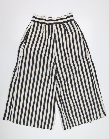 Womens UK Size 8 H&M Relaxed Fit Wide-Leg Multicoloured Trousers