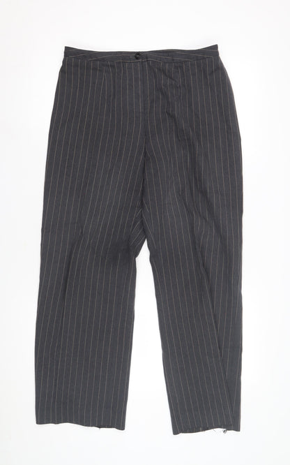 Vinson Women's Black Striped Trousers Size 12