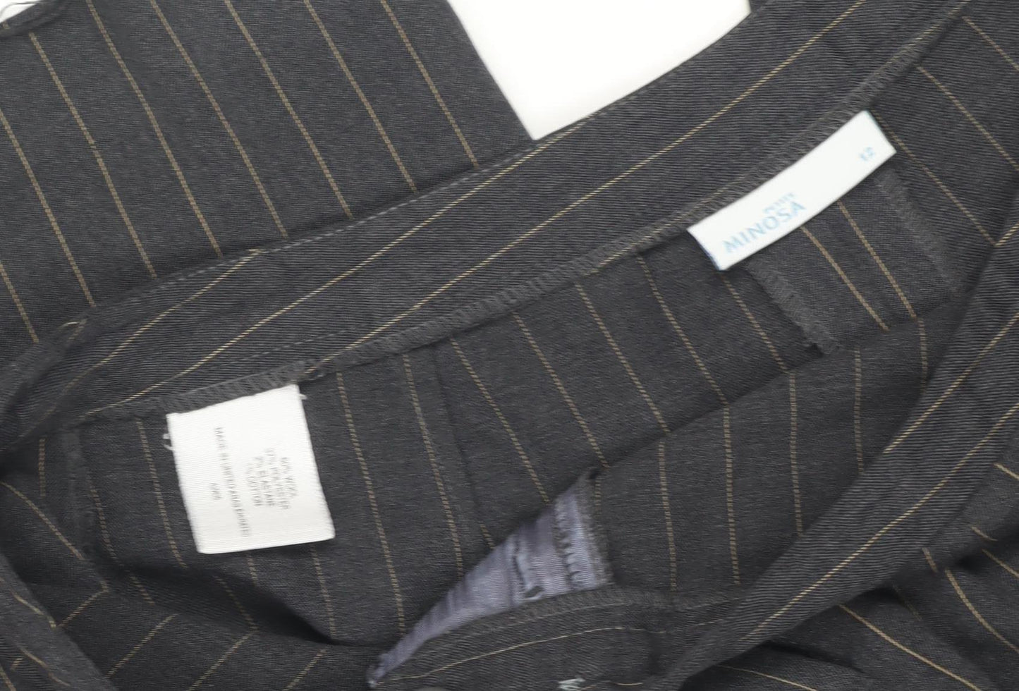 Vinson Women's Black Striped Trousers Size 12