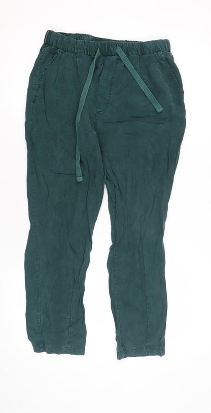 Womens UK Size XS Zara Regular Fit Jogger Green Trousers