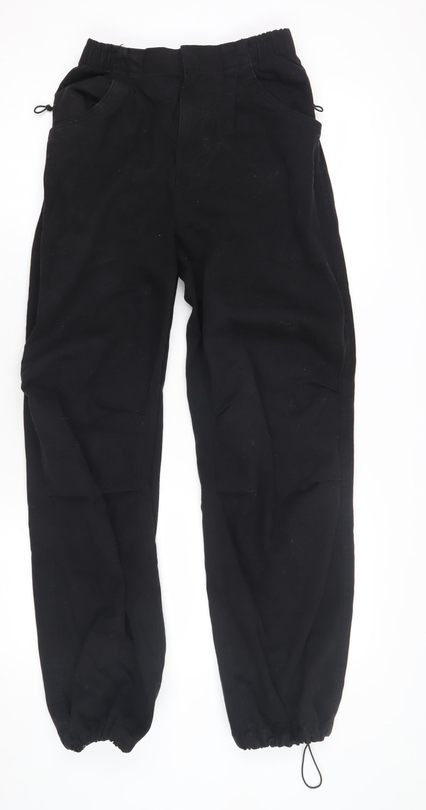 Bershka Women's Black Relaxed Trousers, Size S