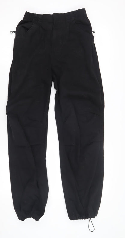 Bershka Women's Black Relaxed Trousers, Size S