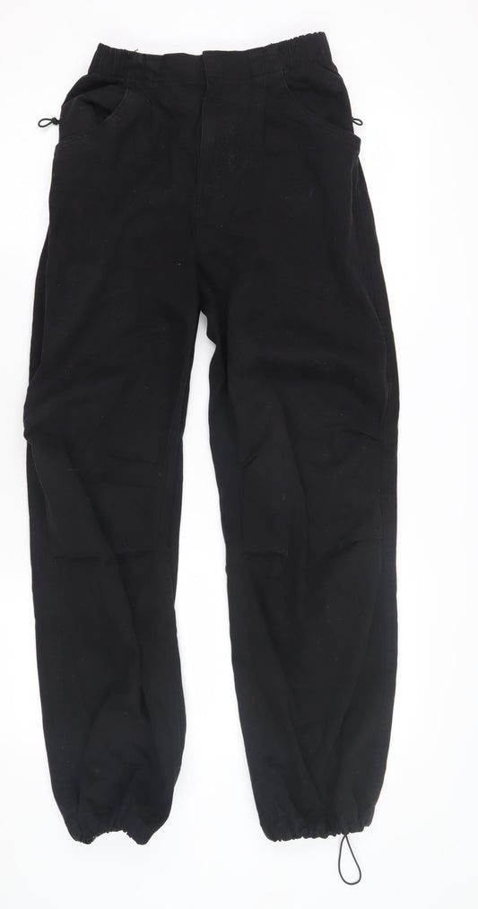 Bershka Women's Black Relaxed Trousers, Size S