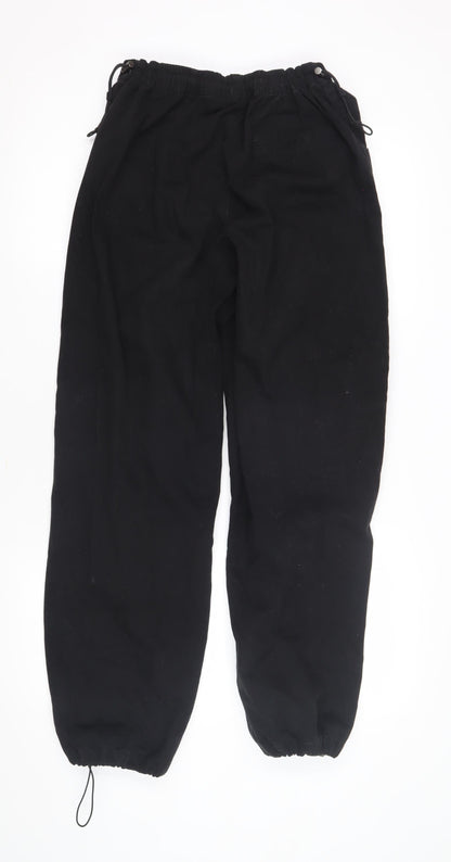 Bershka Women's Black Relaxed Trousers, Size S