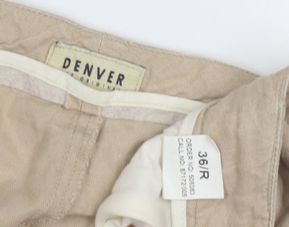Denver Beige Straight Trousers Size 36 Unisex Adults