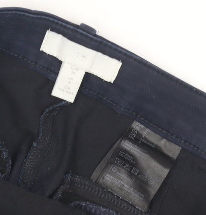 Womens UK Size 8 H&M Regular Fit Chino Blue Trousers