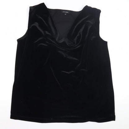 Womens UK Size 16 Pomodoro Black Cowl Neck Blouse
