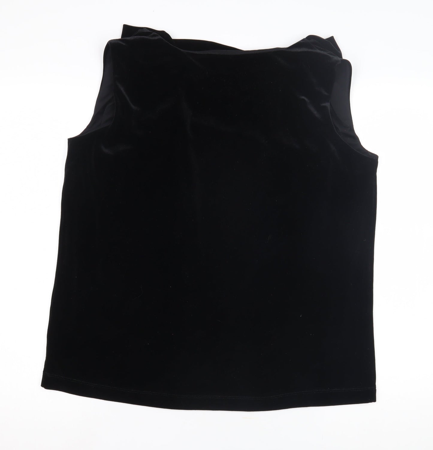 Womens UK Size 16 Pomodoro Black Cowl Neck Blouse