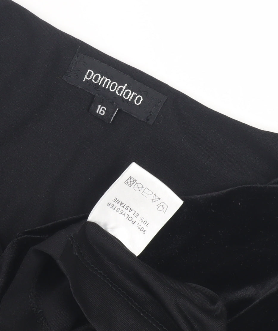 Womens UK Size 16 Pomodoro Black Cowl Neck Blouse