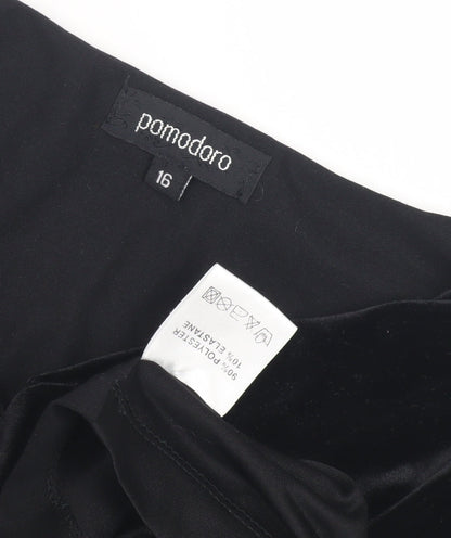 Womens UK Size 16 Pomodoro Black Cowl Neck Blouse