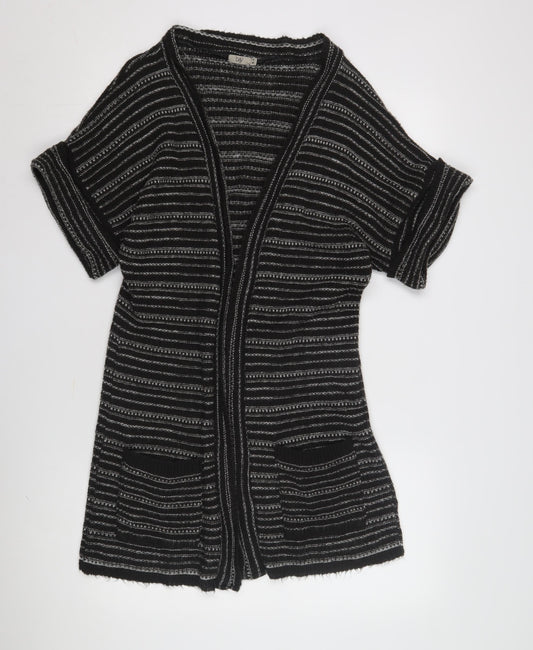 Bay Women's Black Striped Open Cardigan Size 10