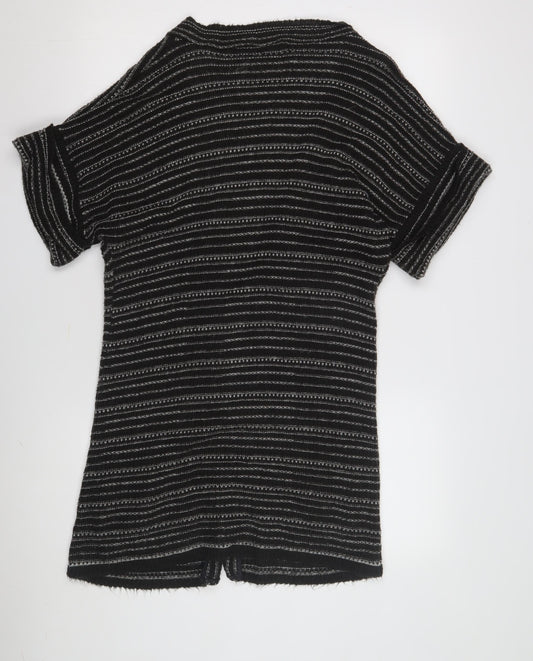 Bay Women's Black Striped Open Cardigan Size 10