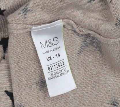 Womens UK Size 14 Marks and Spencer Beige Pullover Jumper