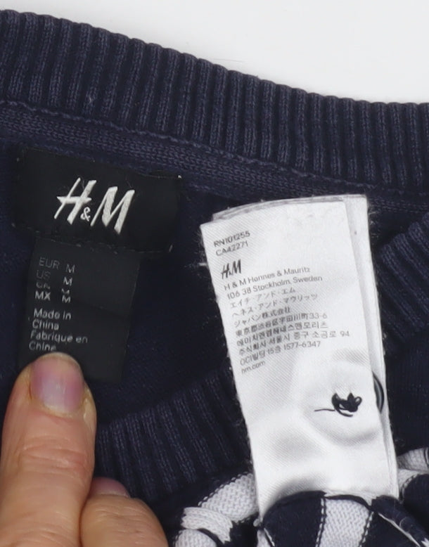 Womens UK Size M H&M Blue Pullover Jumper