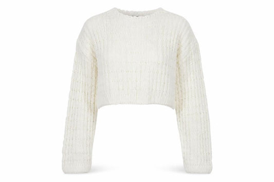 Front view of ASOS Design Women's White Open-Knit jumper S
