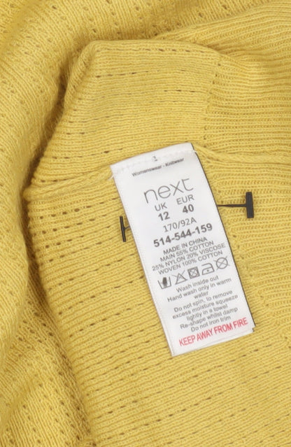 Womens UK Size 12 NEXT Yellow Pullover Jumper