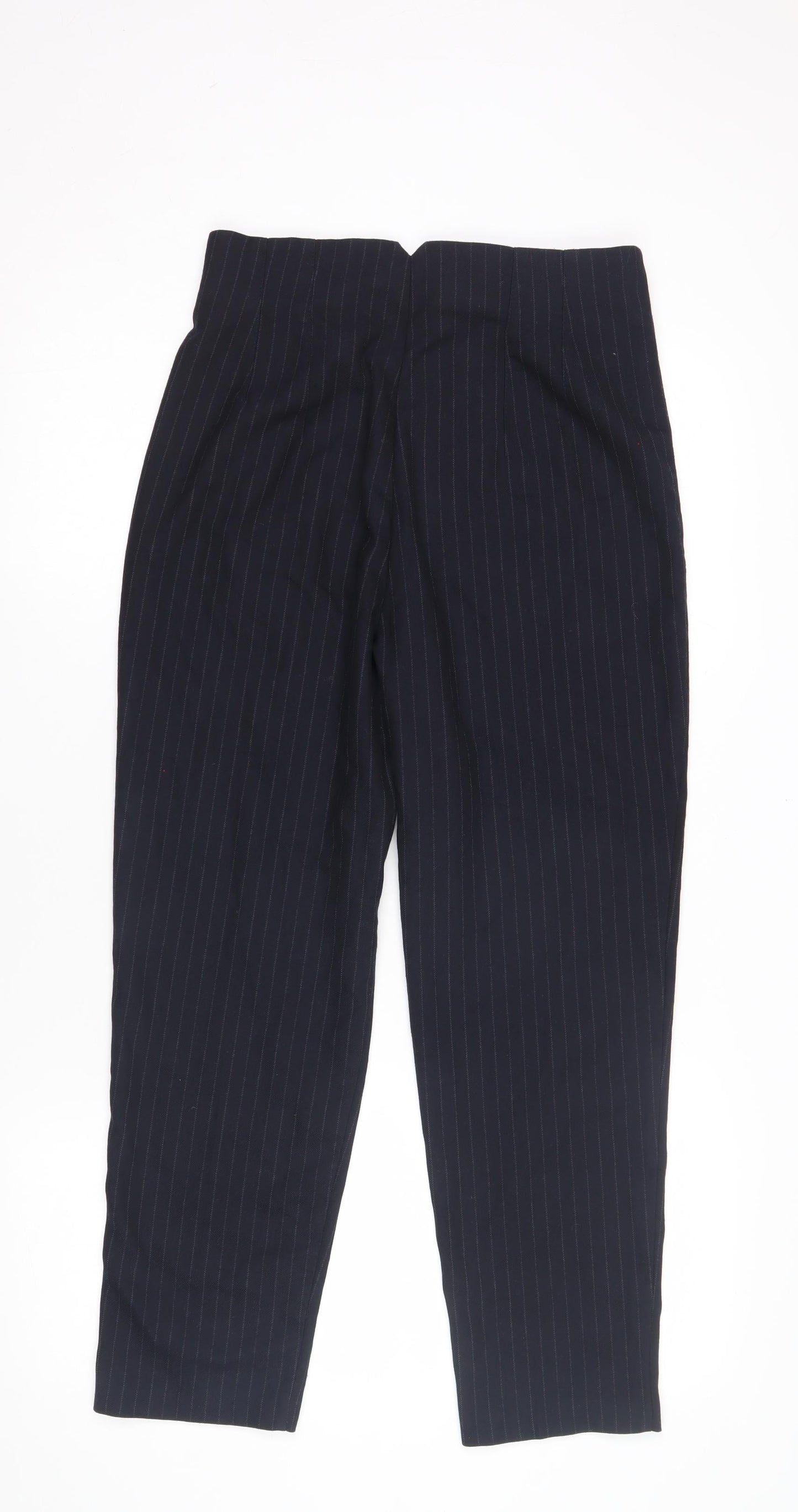 Zara Women's Black Striped Trousers M Business