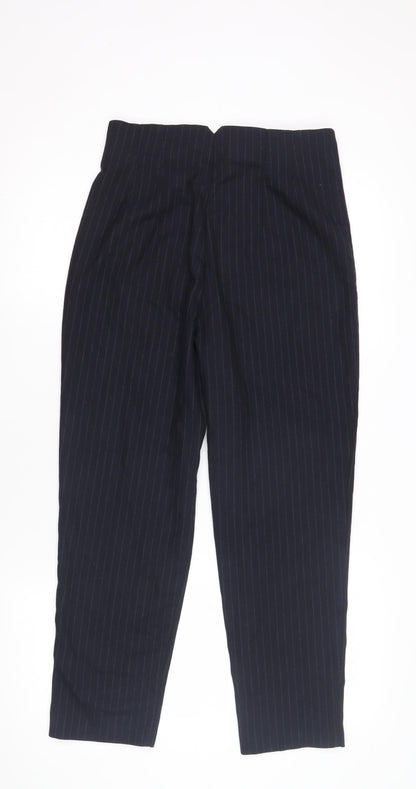 Zara Women's Black Striped Trousers M Business