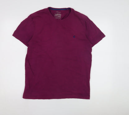 Joules Men's Purple T-Shirt, Medium, Crew Neck