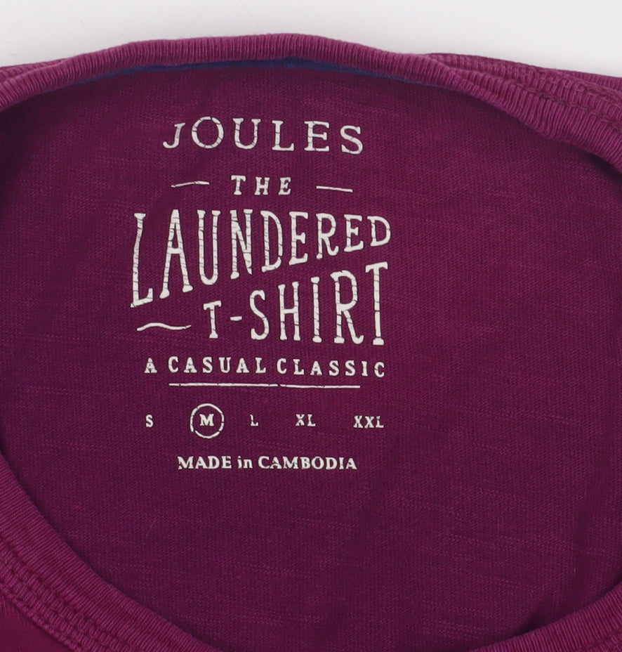 Joules Men's Purple T-Shirt, Medium, Crew Neck