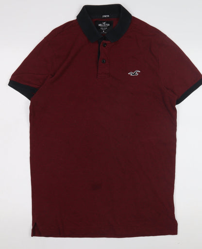 Hollister Men’s Red Polo Shirt M - Logo Detail