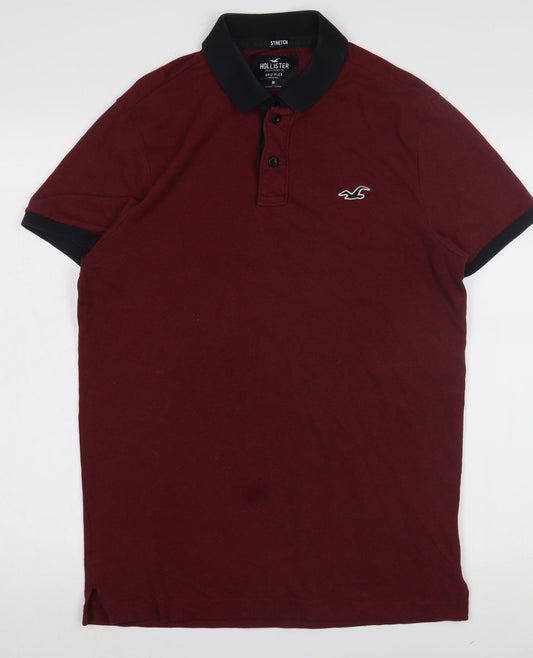 Hollister Men’s Red Polo Shirt M - Logo Detail